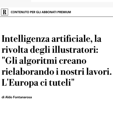 Cover: Articolo di Repubblica su EGAIR