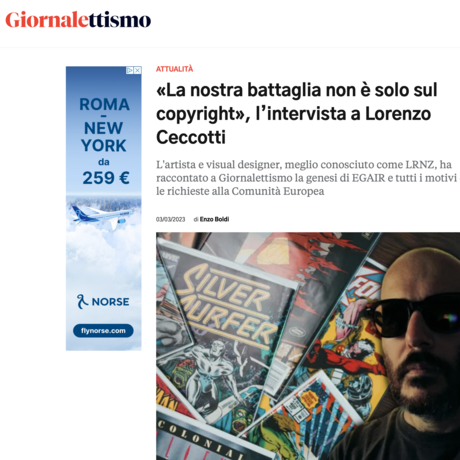 Cover: Giornalettismo e EGAIR